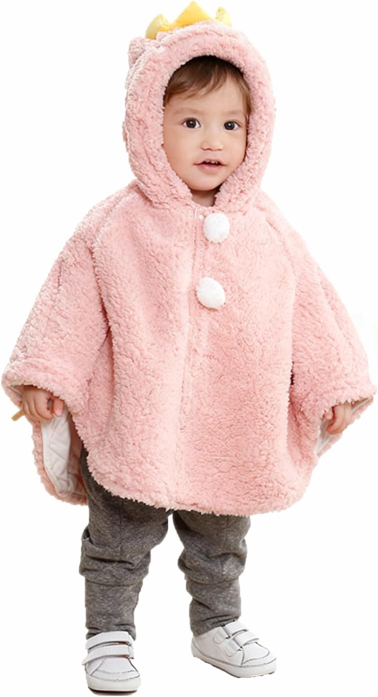 Clobeau Baby's Car Seat Poncho Cute Toddler Hooded Poncho Cloak Coat Cape Coat Snowsuit Warm Poncho Shawl Poncho 0-3Years - Image 1